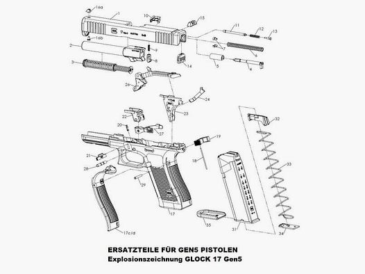 GLOCK Tuning/Ersatzteil f. Pistole Schließfeder #3 Gen5 f. 17,34