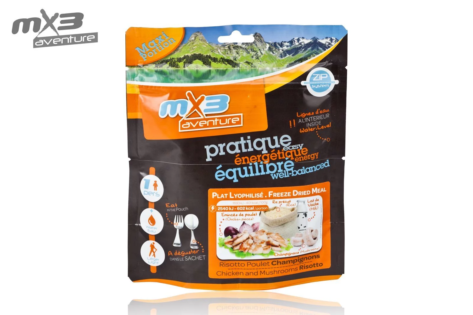 Freeze-dried meal MX3 Aventure – Chicken and mushroom risotto, image 2 of 2