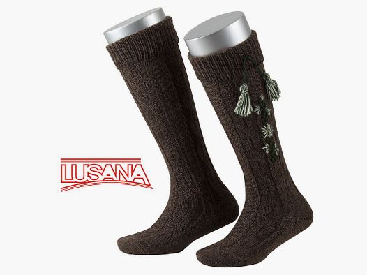 Lusana Kinder Kniestrumpf in Braun (11)