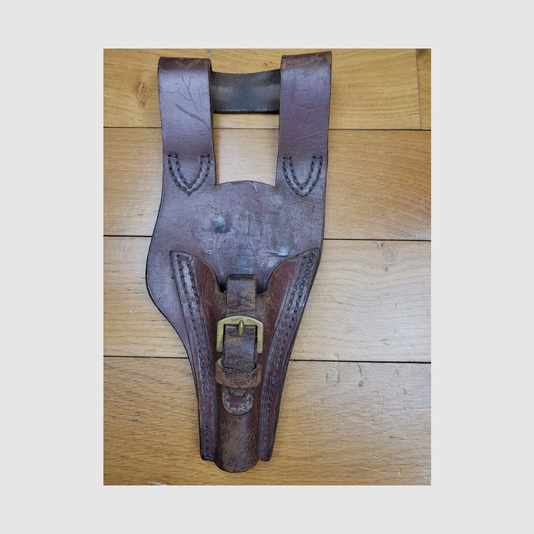 Porte-fourreau – modèle pour baïonnette Lebel 1886 ou 86/93/15 – cuir brun – III° république – Bien souple – authentique et TBE, image 1 sur 6