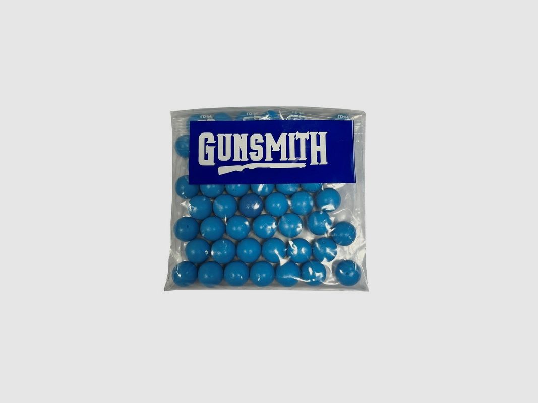 VERPAKKING VAN 50 RUBBEREN BALLEN GUNSMITH GS50 KAL. .50 BLAUW