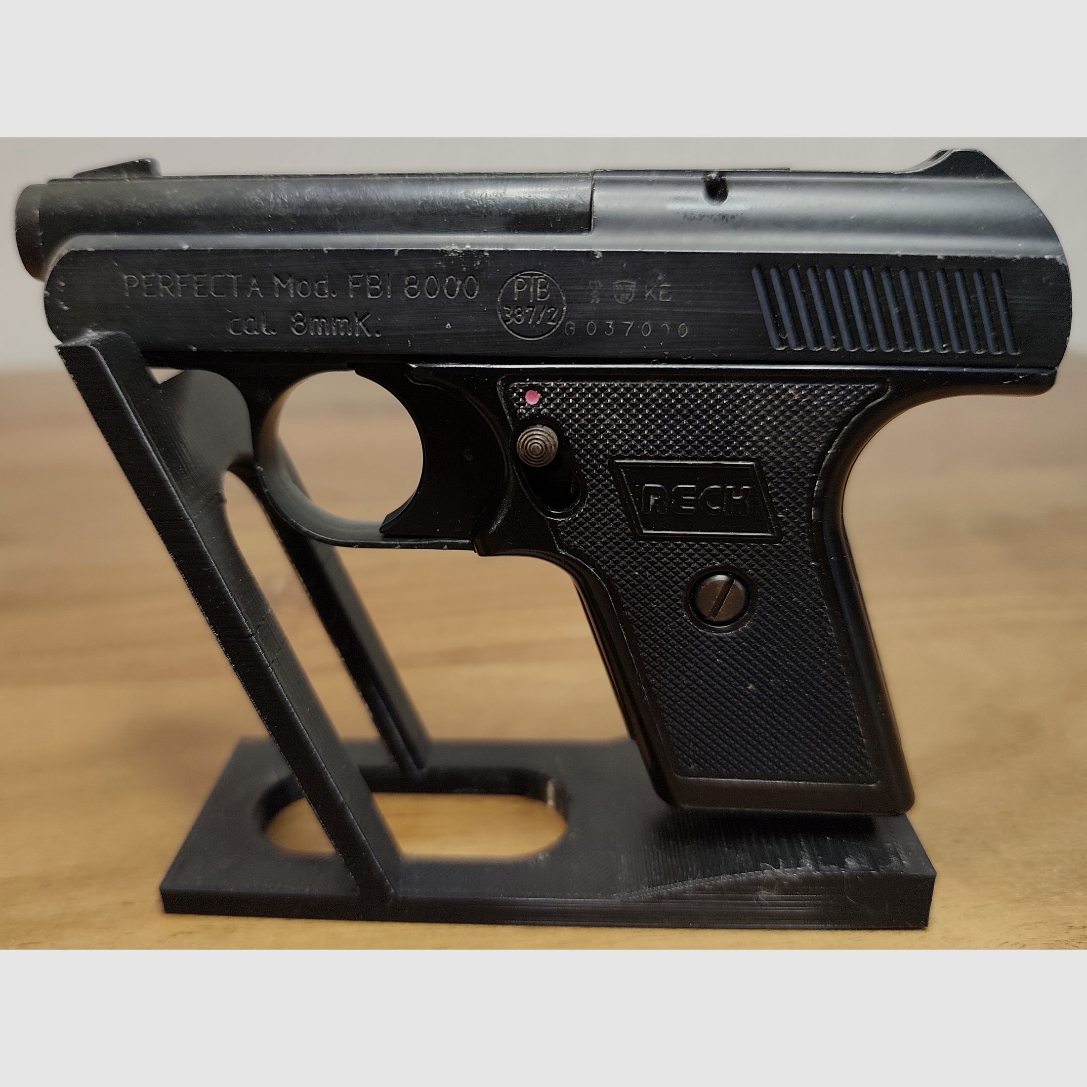 Reck Perfecta Mod. FBI 8000 PTB 387/2 Ungeschossen Sammler-Set+CS Gas Patronen