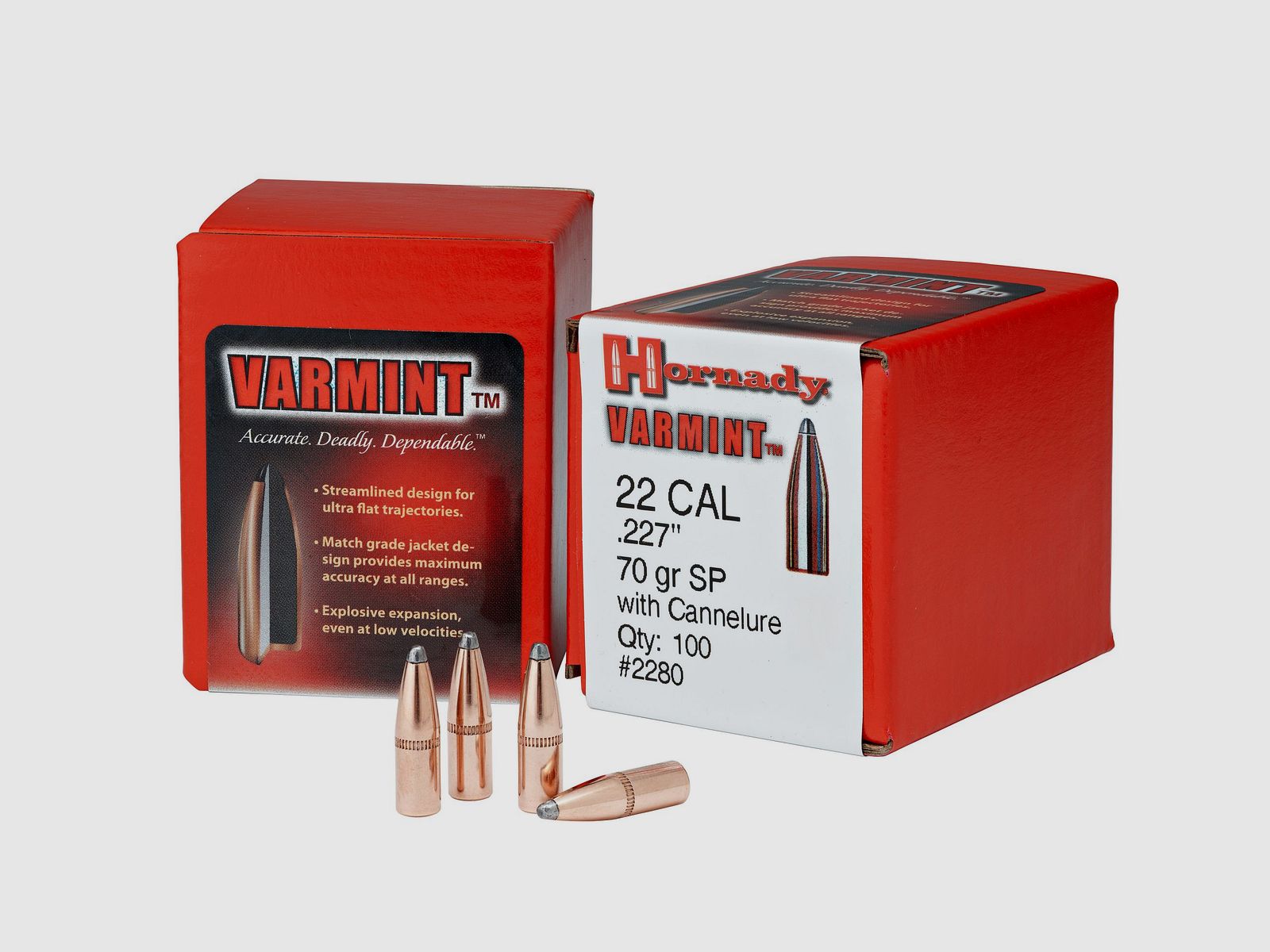 Geschosse für Wiederladen Hornady TRADITIONAL VARMINT-22 CAL .224 50 GR SP - Box 100, Bild 1 von 2