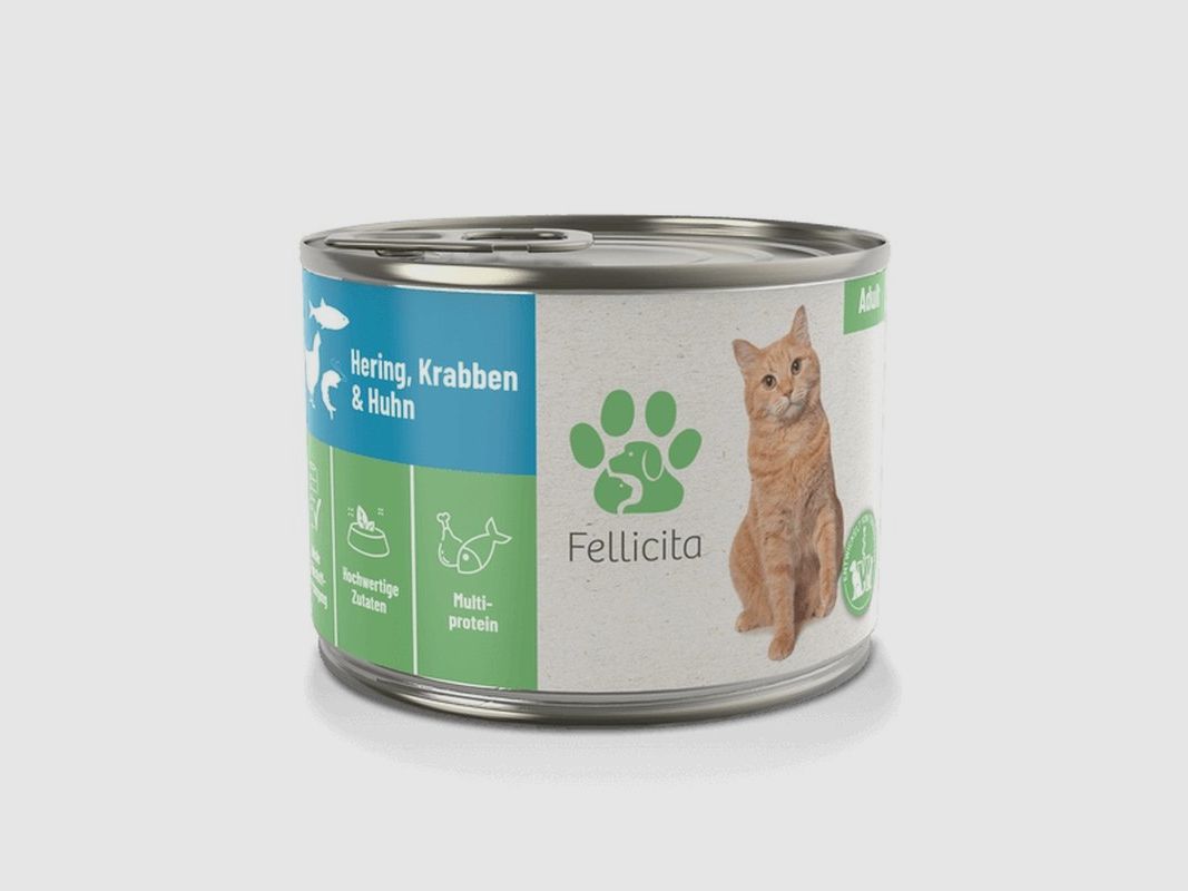 Fellicita Cat Nassfutter Hering, Krabben & Huhn 6x200g