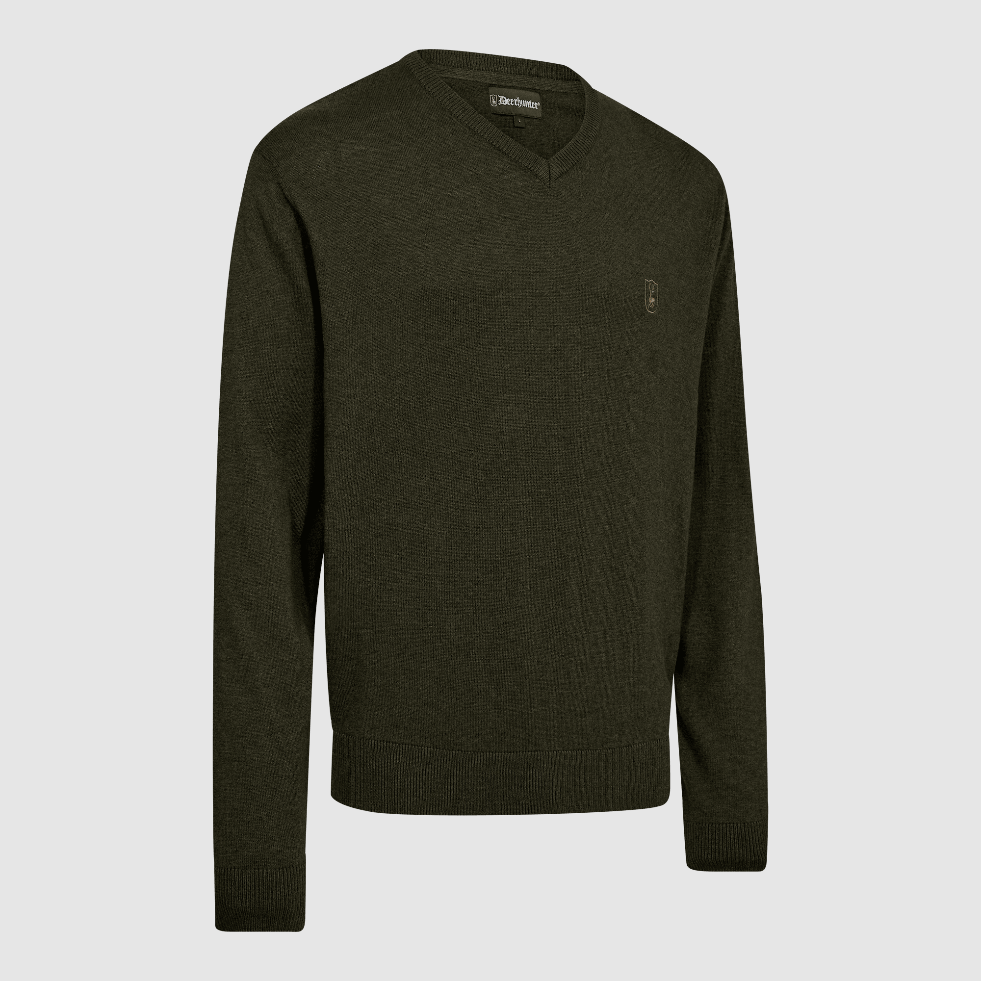 Deerhunter Harrington maglione a maglia con scollo a V per uomo Forest Ember Melange M