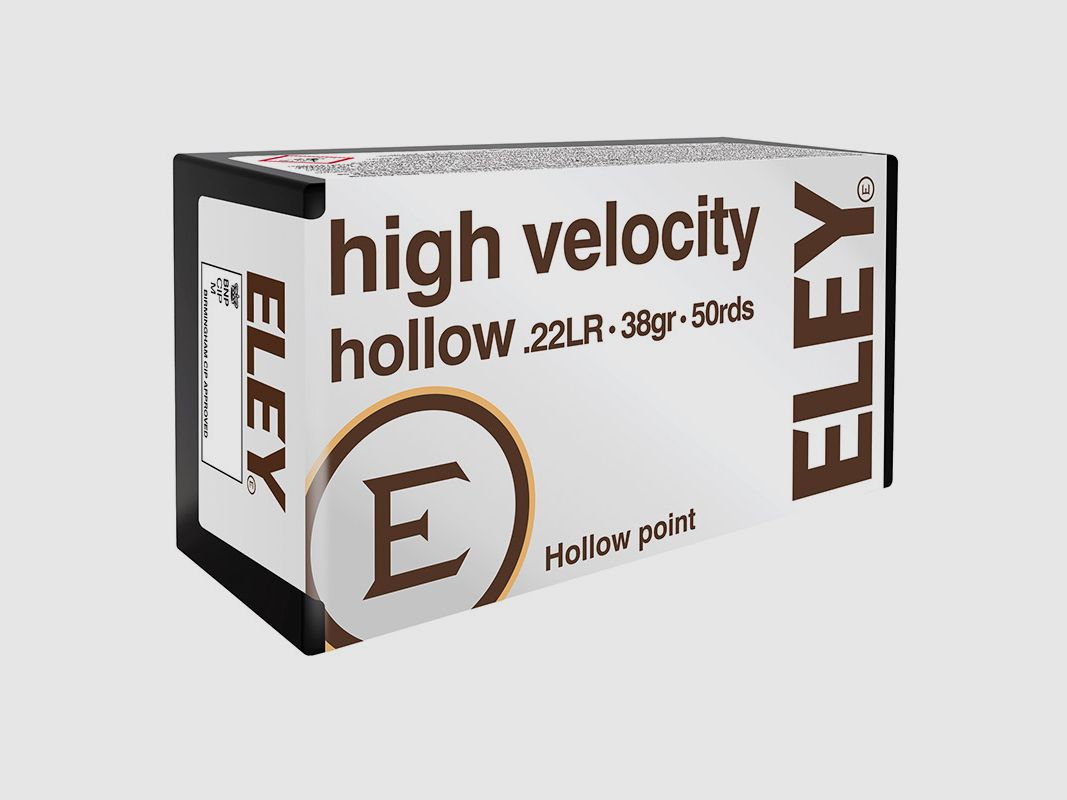 Eley High Velocity Hollow .22 LR 38GR HP 50 cartouches