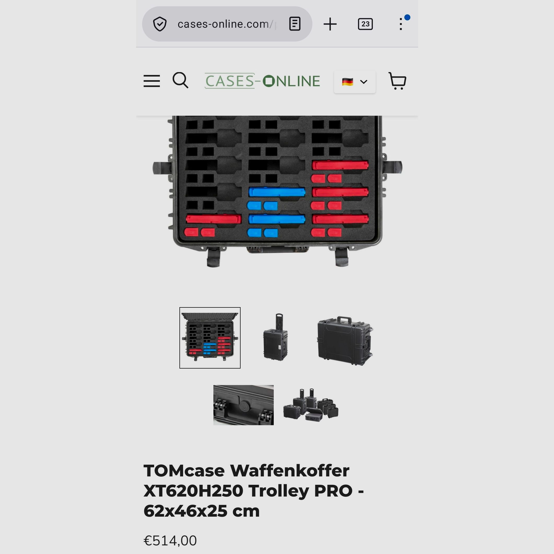 TOMcase Waffenkoffer XT620H250 Trolley PRO - 62x46x25 cm 