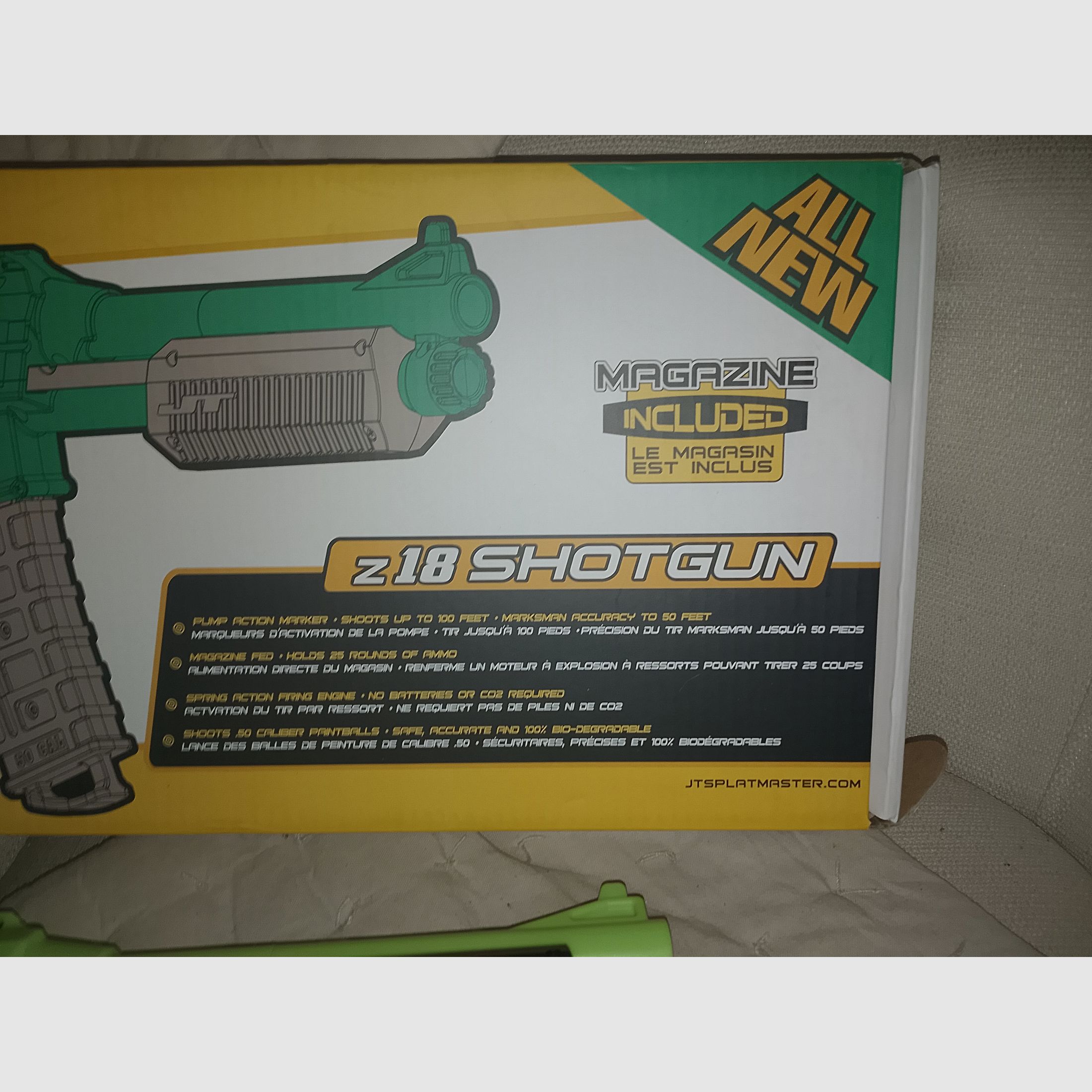 Marqueur à ressort Paintball Calibre .50 Fusil à pompe Enfants Junior Arme Boules en caoutchouc Pistolet
