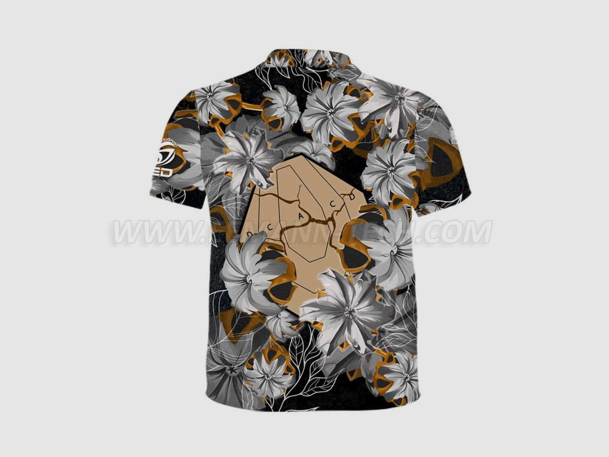 DED Black Bullet Floral IPSC Ziel T-Shirt, Größe: M, Benutzerdefinierter Name: Mit Benutzerdefiniertem Namen, Kleidungstyp: Kinder, Bild 2 von 3
