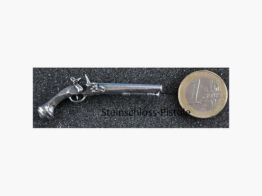 Steinschloss-Pistole als Metall-Anstecker