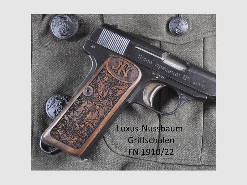 Luxus-Nussbaum-Griffschalen für FN 10/22 mit Rankenverschneidung