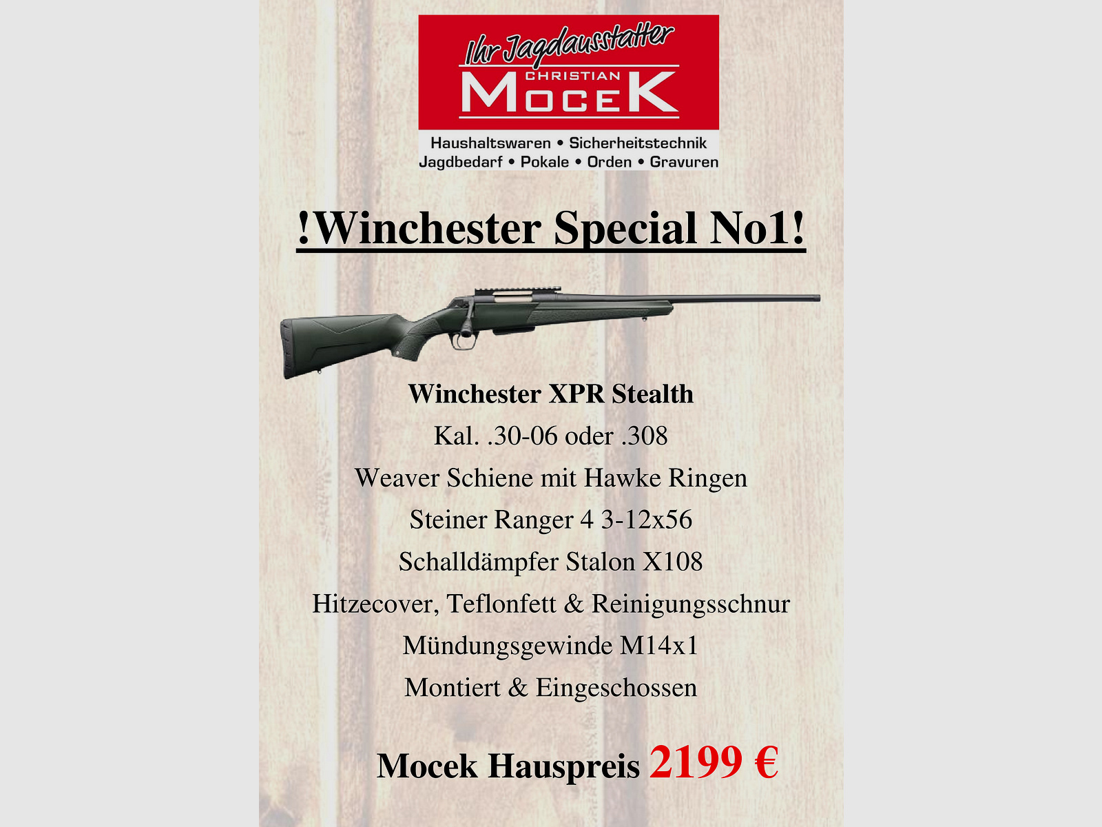 Winchester XPR Stealth, mit Steiner Ranger 4 3-12x56