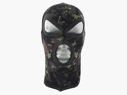 Balaclava, 3-Loch, dünn, flecktarn, 100 % Baumwolle