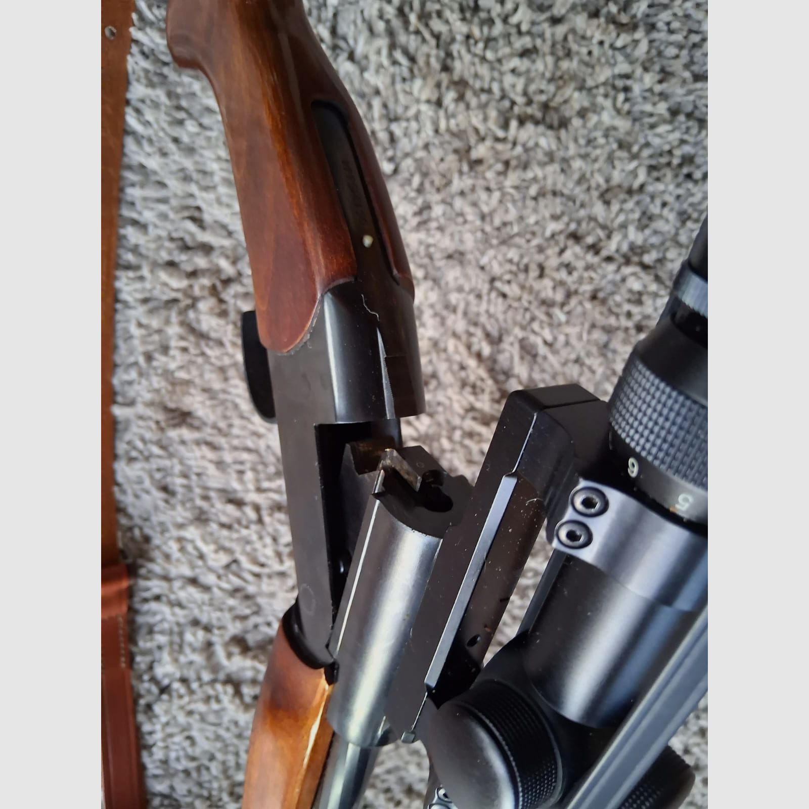 Langwaffe Baikal Kipplaufbüchse 222 Rem. mit Zielfernrohr 3-9x40