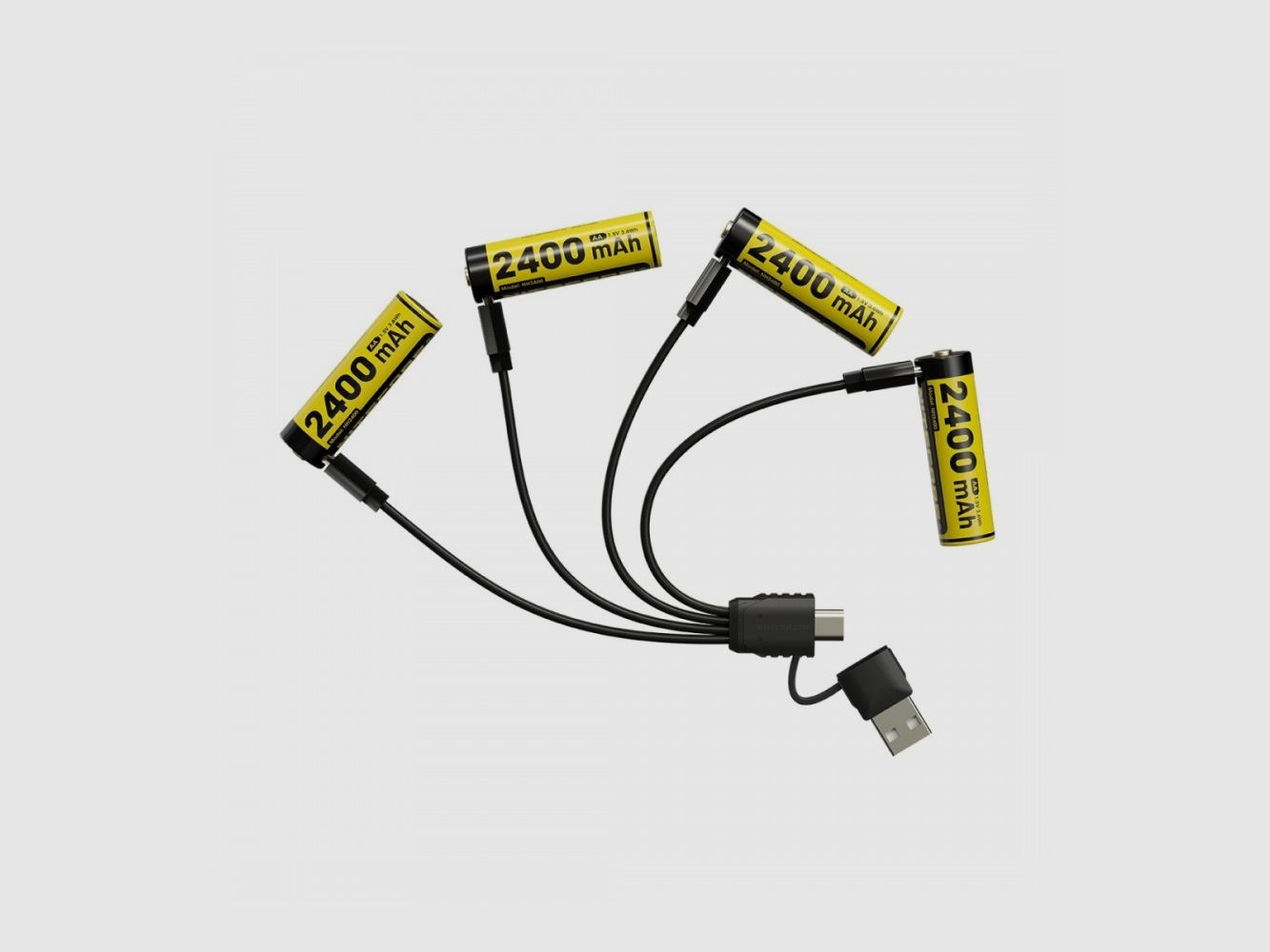 NITECORE OPLAADBARE BATTERIJEN 2400mAh USB-C VERPAKKING 4 (NC-NH2400), afbeelding 1 van 11
