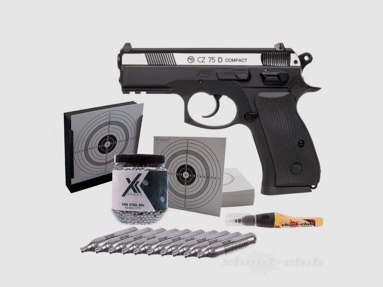 Czeska Zbrojowka	 CZ 75D Compact Dual Tone CO2 4,5mm BB Kugelfang Set