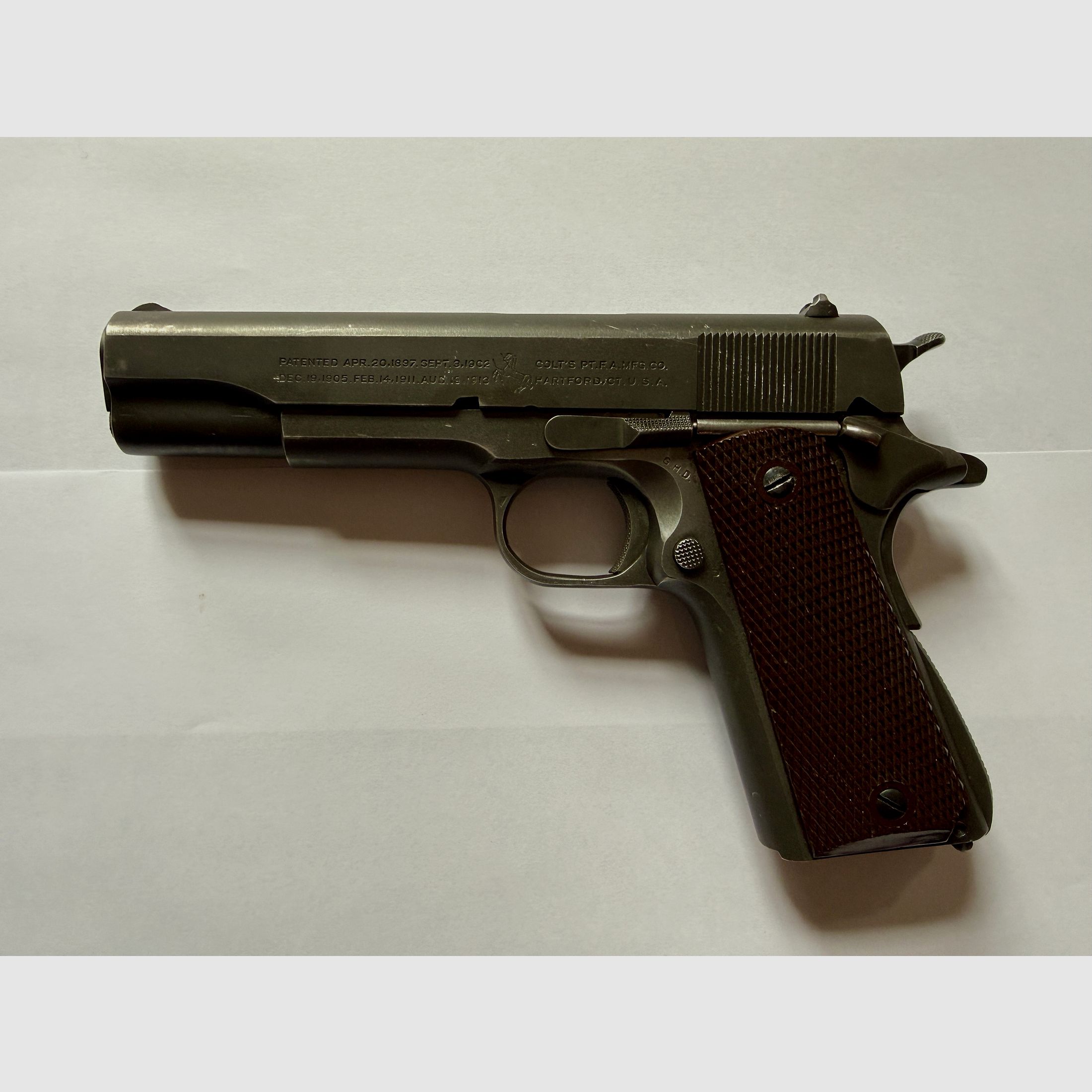 Colt M1911A1 – Esercito degli Stati Uniti WWII – 1943 – originale, corrispondente, GHD