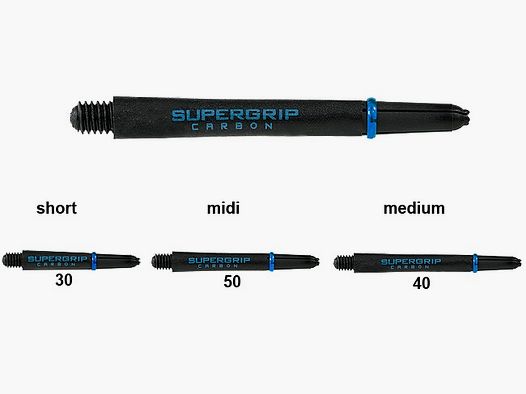 Harrows-Darts-Technology Supergrip Carbon aqua short=33mm Dart & Zubehör