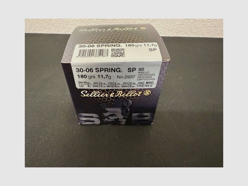Sellier & Bellot .30-06 SPR. Partial jacket 11.7g/180grs.