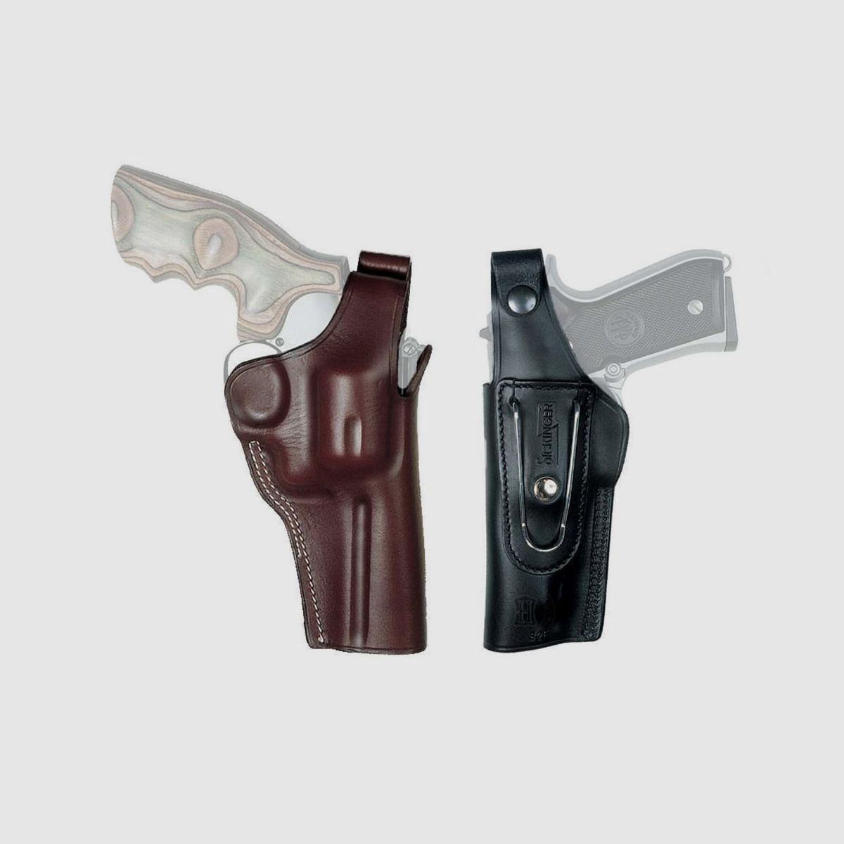 Gürtelholster mit Clip "G-MAN" 7"-1/2" N-Frame S&W M&amp;P R8/27/29/327/329/57/625/629,Taurus 17/44/425/97/990/991/992,Ruger Redhawk 44-Rechtshänder-Schwarz