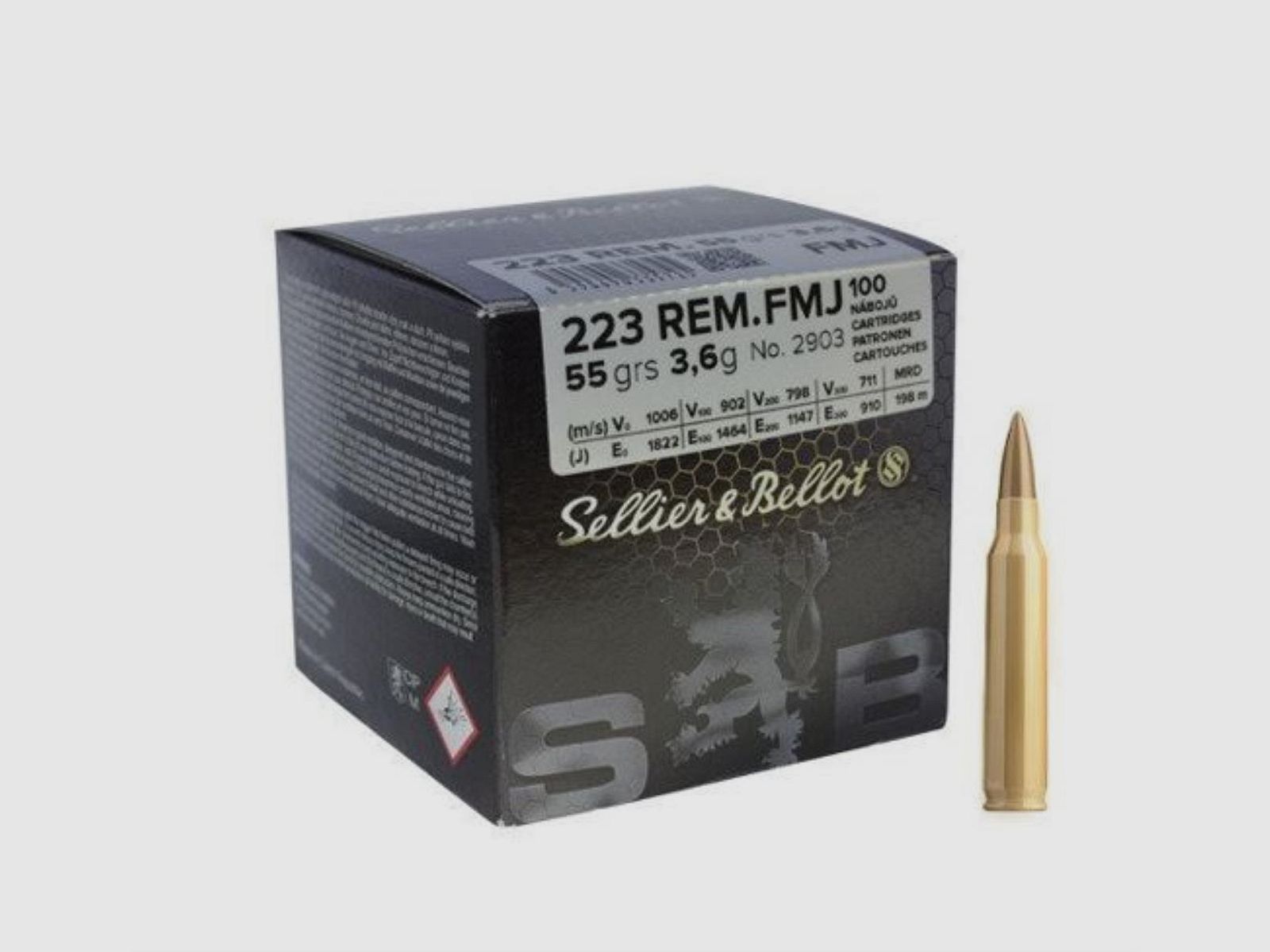 Sellier & Bellot 223 win. 3,6g 55gr. 100 stk.