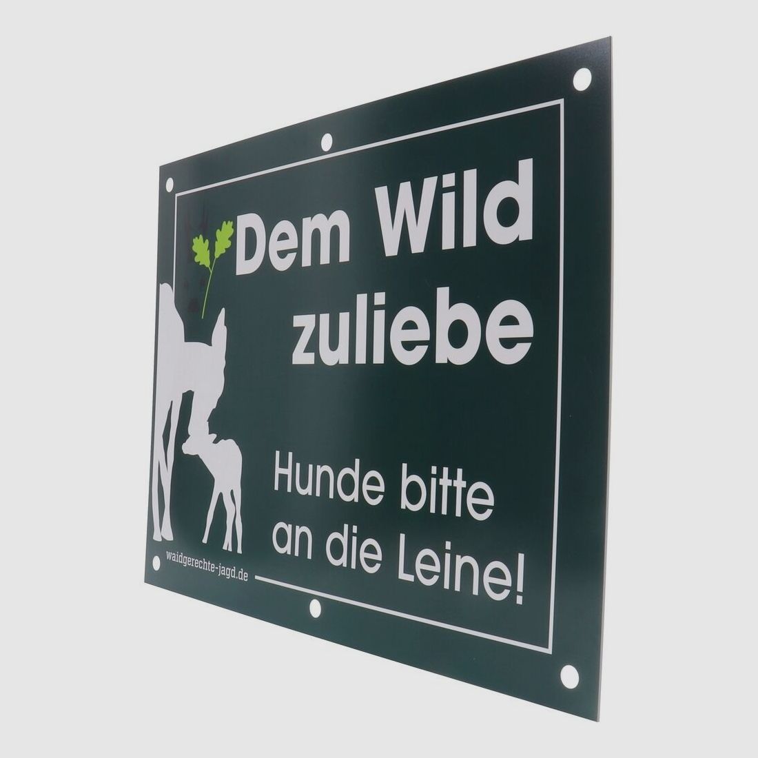 Waidgerechte Jagd Hinweisschild Hunde bitte an die Leine - 4er-Pack