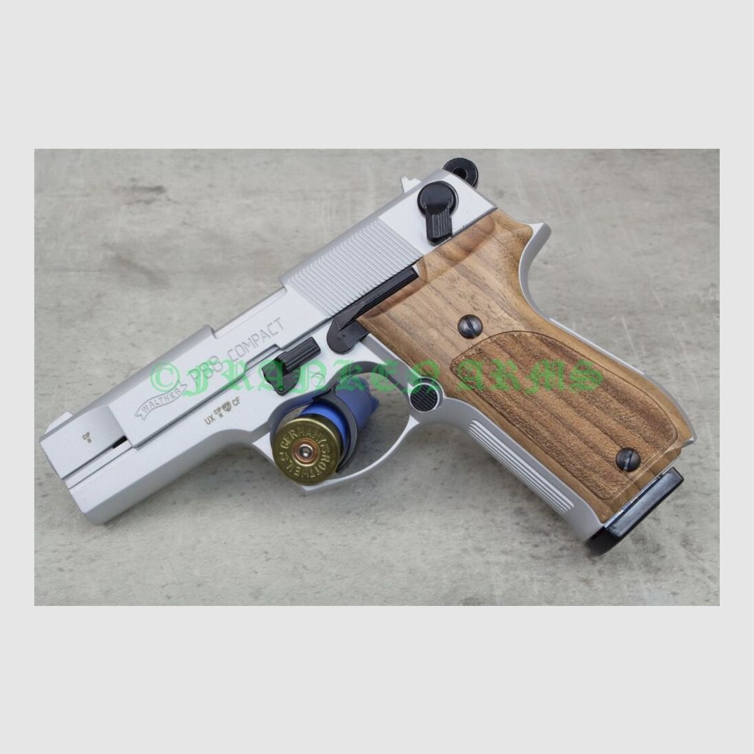 Umarex Walther P88 Compact 9mm P.A. nickel-plated wooden grip panels