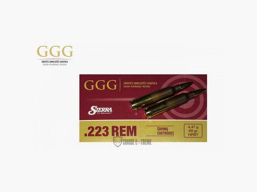 20 cartucce GGG cal 223 Rem 69gr HPBT