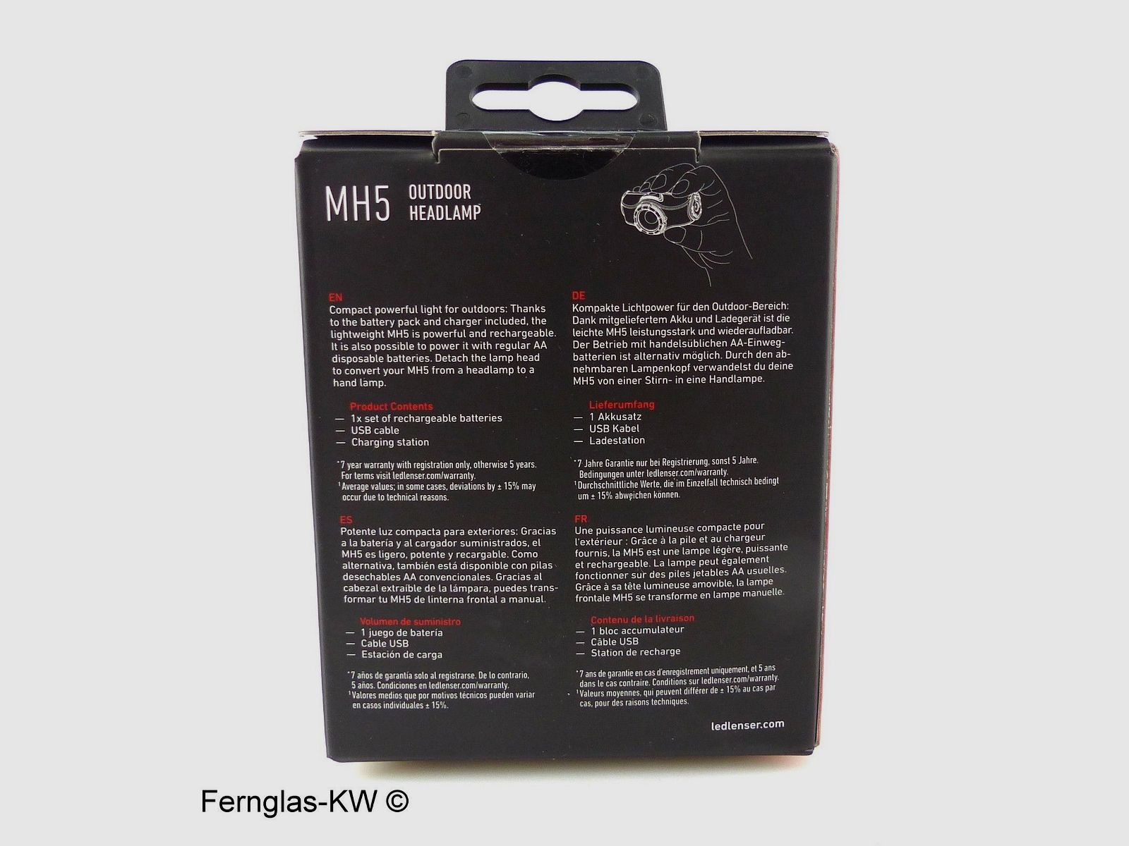 Lampe frontale LED Ledlenser 501598 MH5 Gris Noir 400 Lumens avec batterie