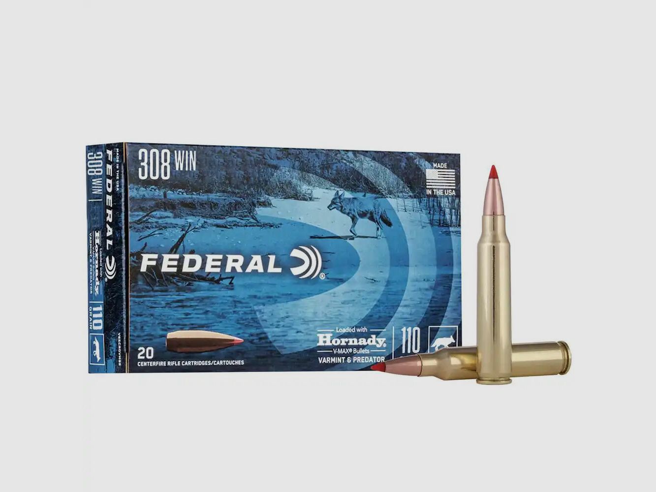 Federal V-MAX 7.1g/110grs à20 .308Win