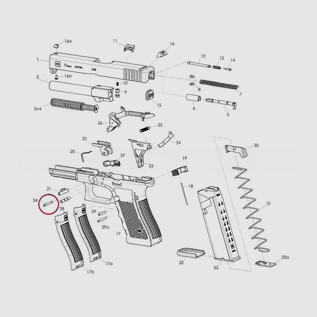 Perno di bloccaggio Eemann Tech per GLOCK, immagine 2 di 3