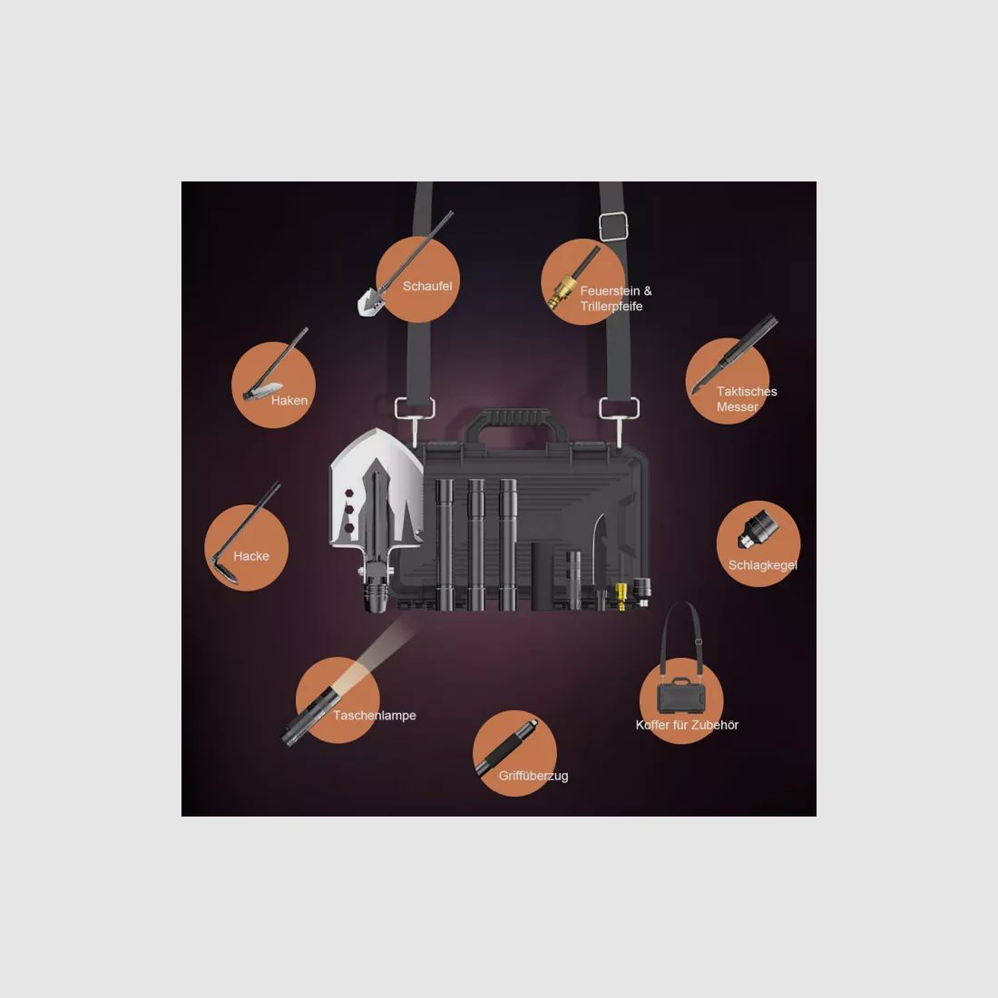 Tactical-Survival-Schaufel Set 13 in 1