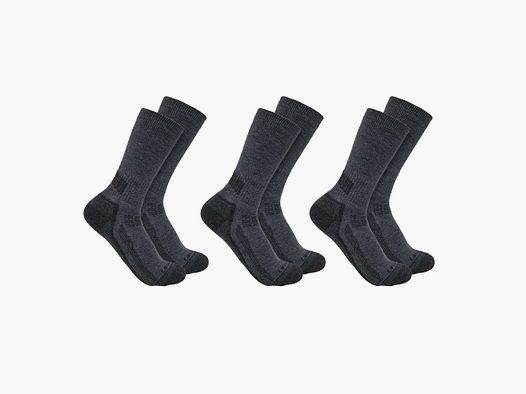 Carhartt Force Midweight Crew Socks 3-Pack Men's Charcoal XL