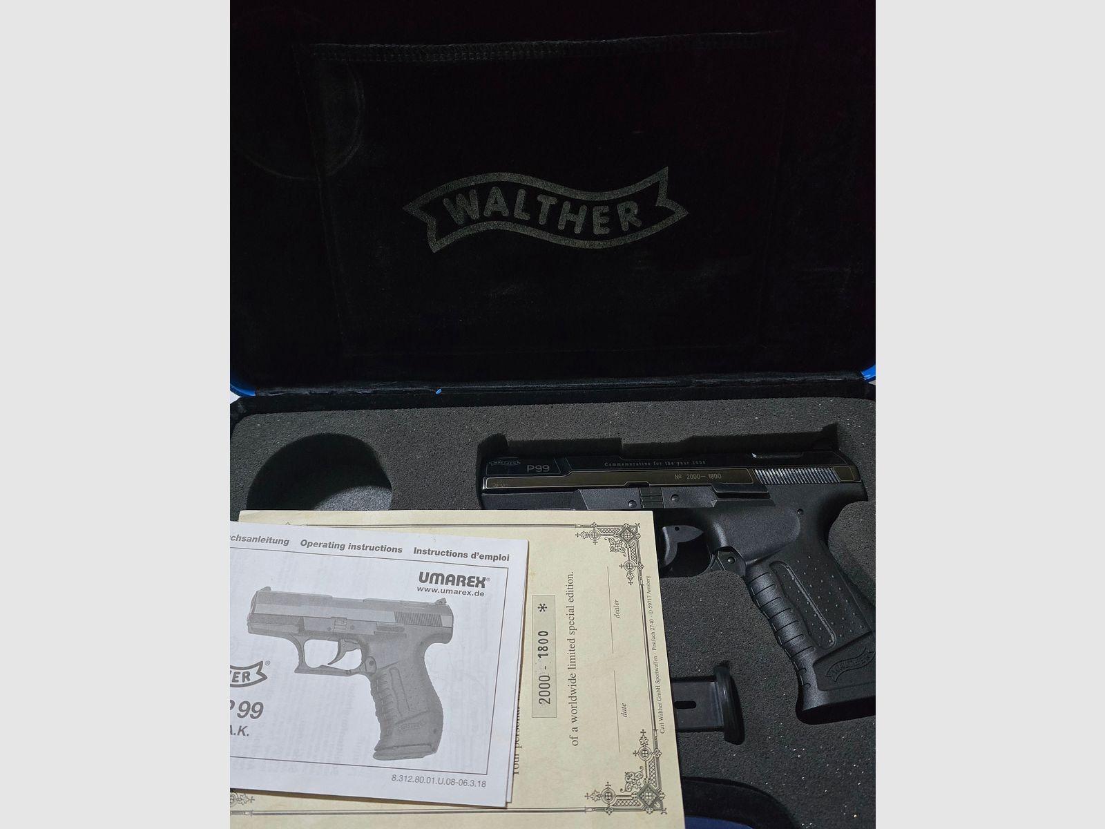 Walther P99 special model 2000 Millennium blank firing