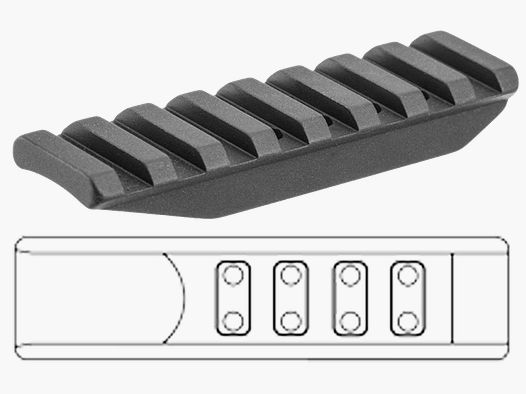 ERATAC 85mm Picatinny-Aufsatz zentrisch, BH 13mm