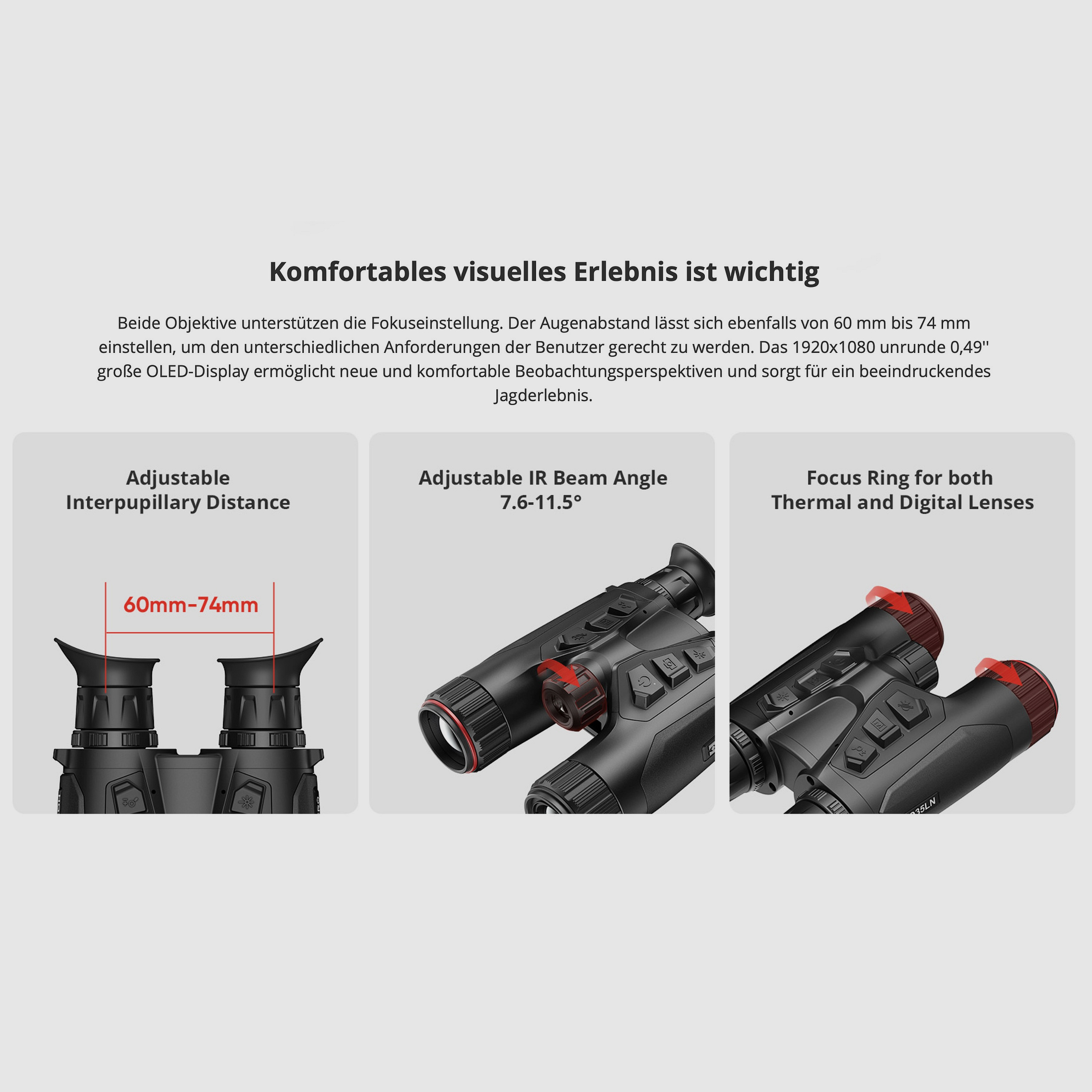 Hikmicro Binocular Habrok HQ35LN imagen térmica/visión nocturna/cámara digital 940Nm 2560 x 1440