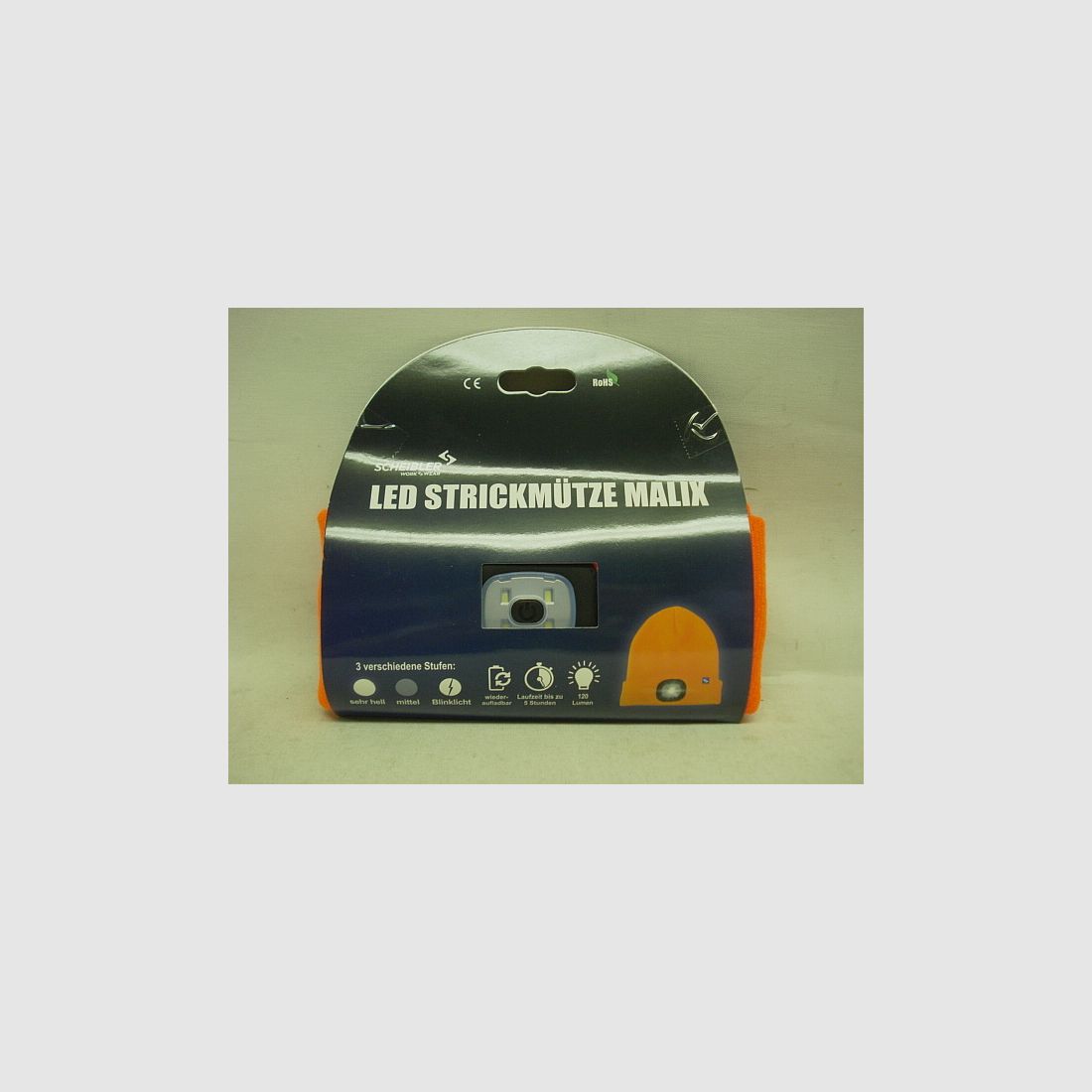 LED knitted hat orange - 3 brightness levels