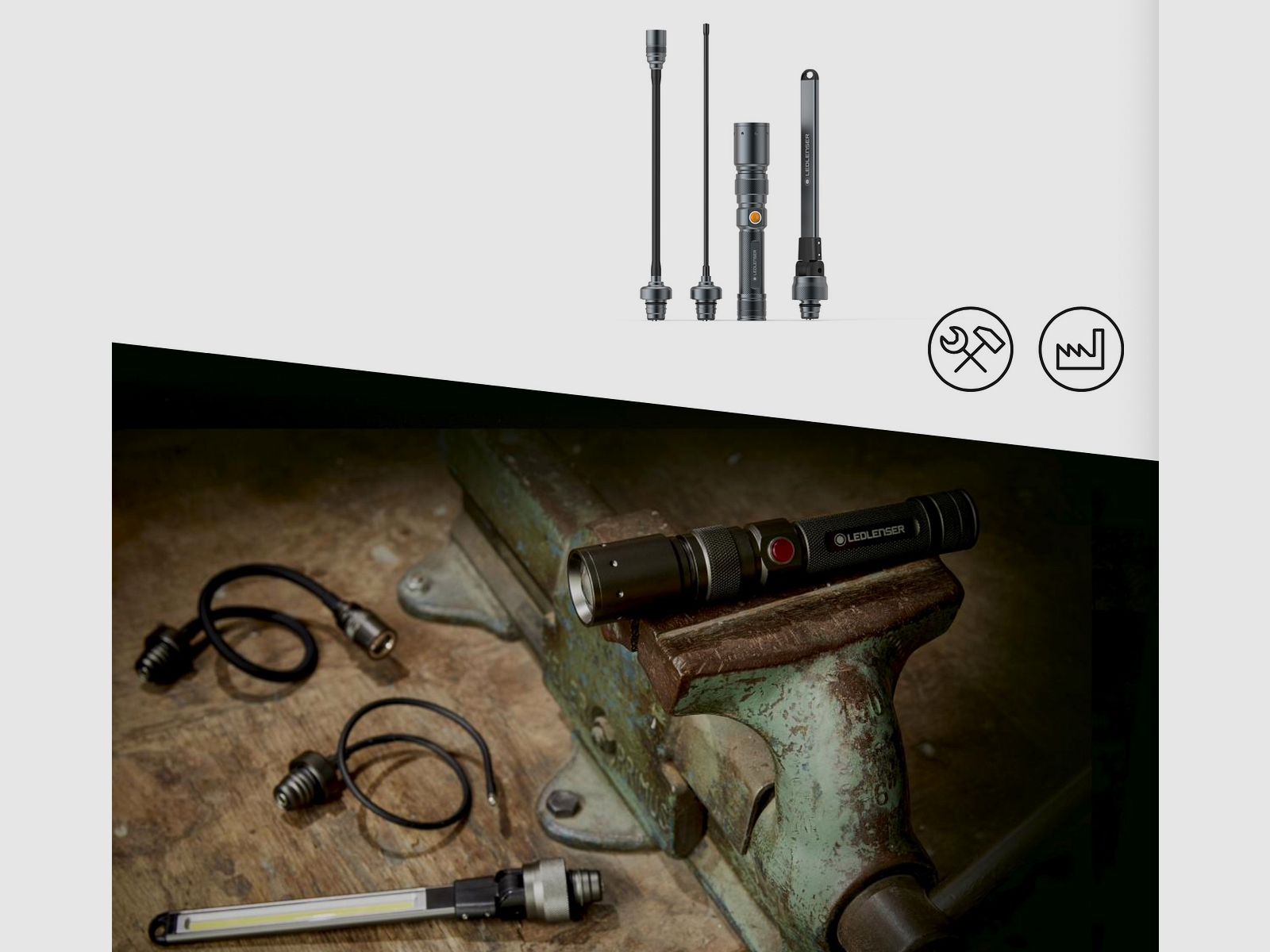 Ledlenser 202136 Workers Friend Taschenlampe flex Montagelampe Inspektionslampe