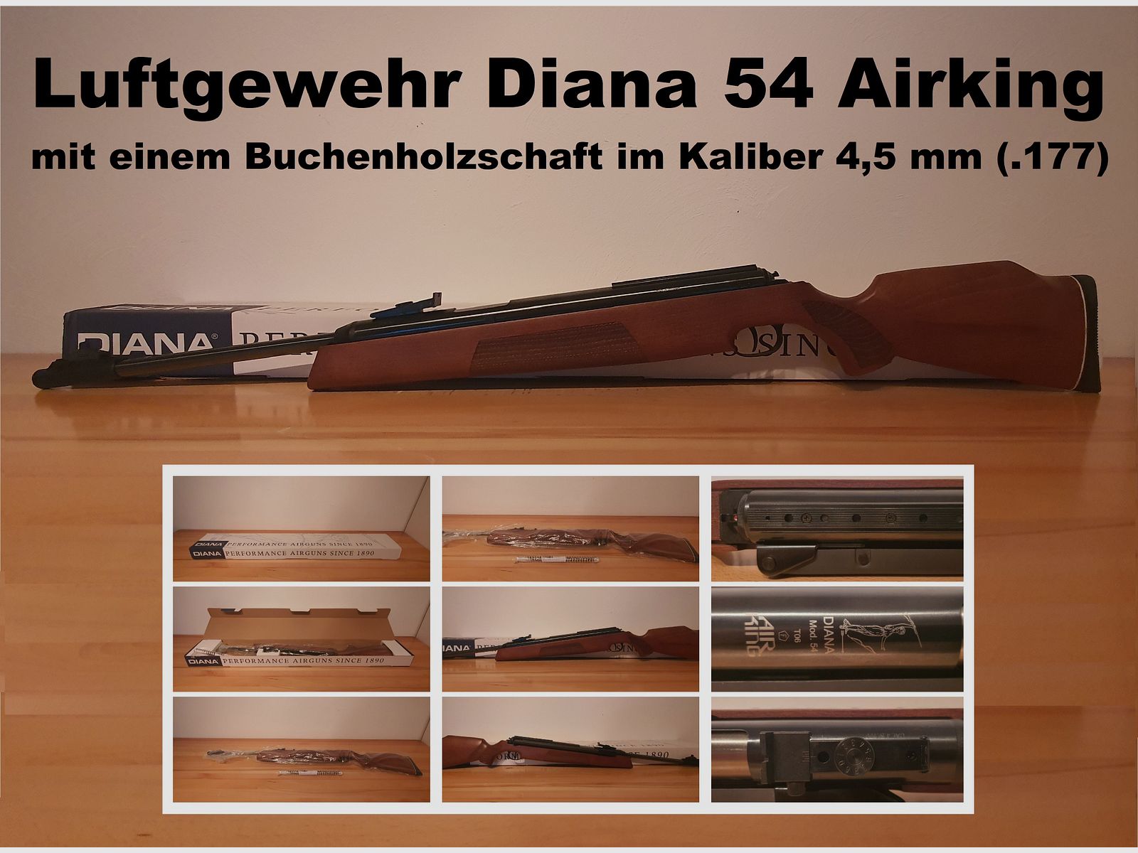 Diana 54 air rifle / Diana54 Airking in caliber 4.5 mm (fixed barrel / side lever)