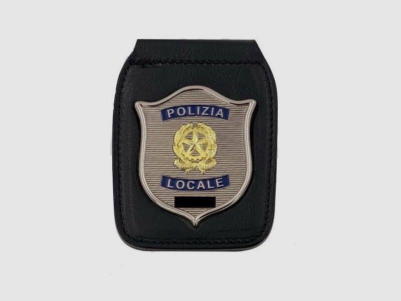 ASCOT ITALY PORTA-PLACAS DE CUERO PARA CINTURÓN DE POLICÍA LOCAL, imagen 1 de 2