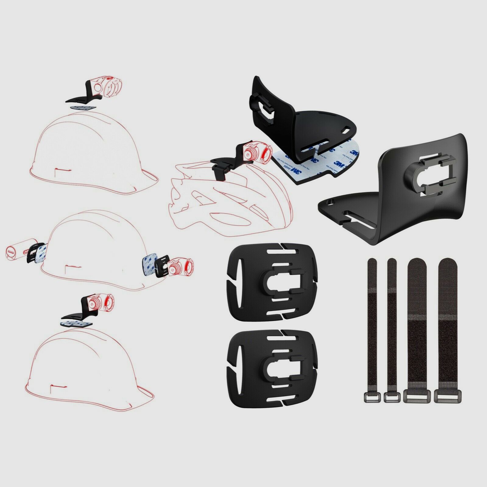 Ledlenser 502314 Helmet Connecting Kit Type H Helm Befestigung
