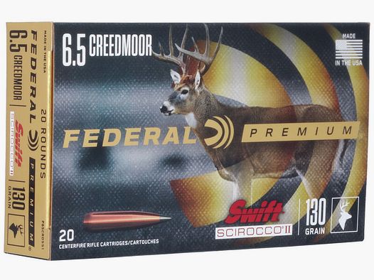 Federal Premium Swift Scirocco II 6,5mm Creedmoor 130GR 20 cartuchos