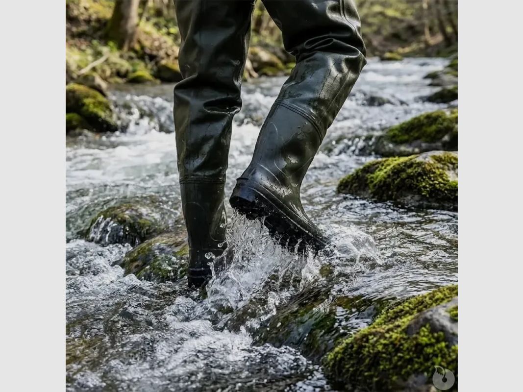 High resistance PVC hunting waders with inner pocket, image 1 of 9