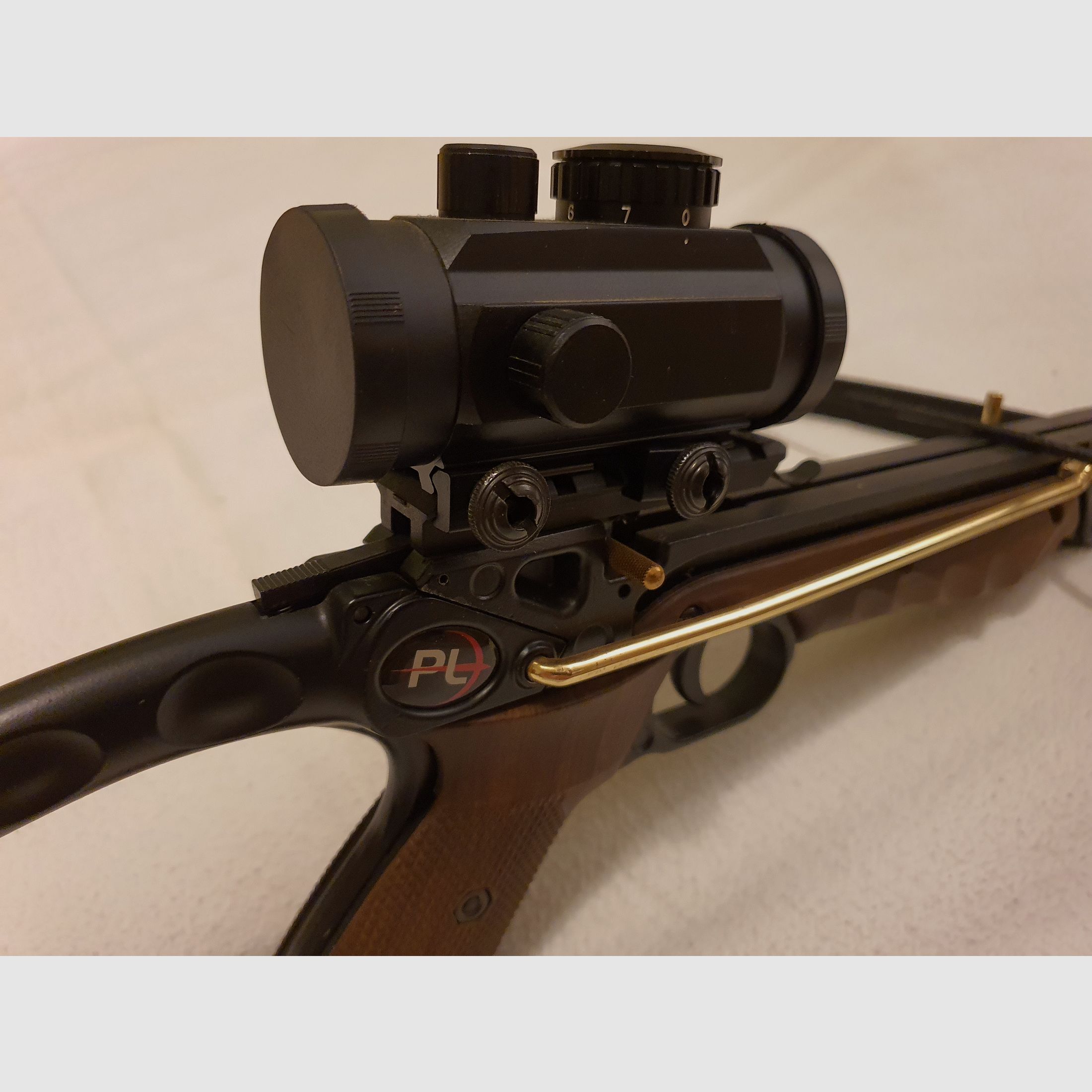 MX-80 Cobra Strike Recurve-Pistolenarmbrust 80LBS Aluminium Lauf und Holzoptik Knickspann-Armbrust, 175fps