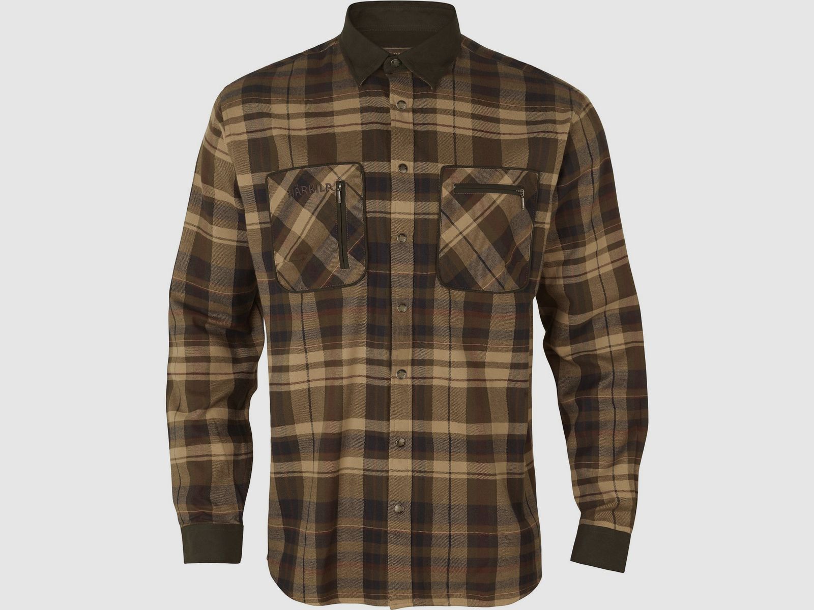 Härkila Pajala Shirt Men Beige w/Brown 2XL