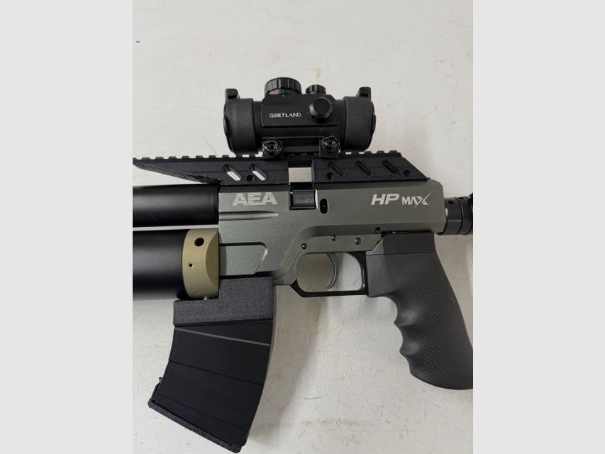 Picatinny rail for optics on the HP Max 1 and 2