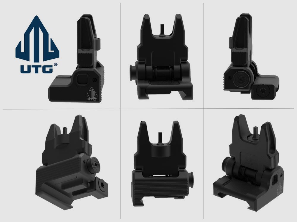 UTG Visierung vorne fĂĽr Sturmgewehr AR-15, fĂĽr Weaverschiene, federunterstĂĽtzt, posi lock