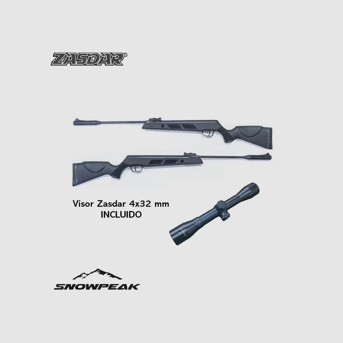 Snowpeak luchtgeweer – Zasdar SR1000S Gas Piston 4,5 mm met richtkijker 4×32