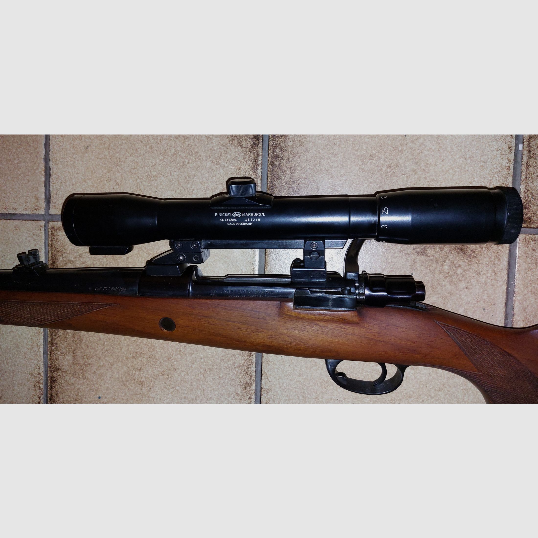 Repetierbüchse 98er im Kaliber 375 H&H Mag. inkl. ZF 1,5 - 6 x 40