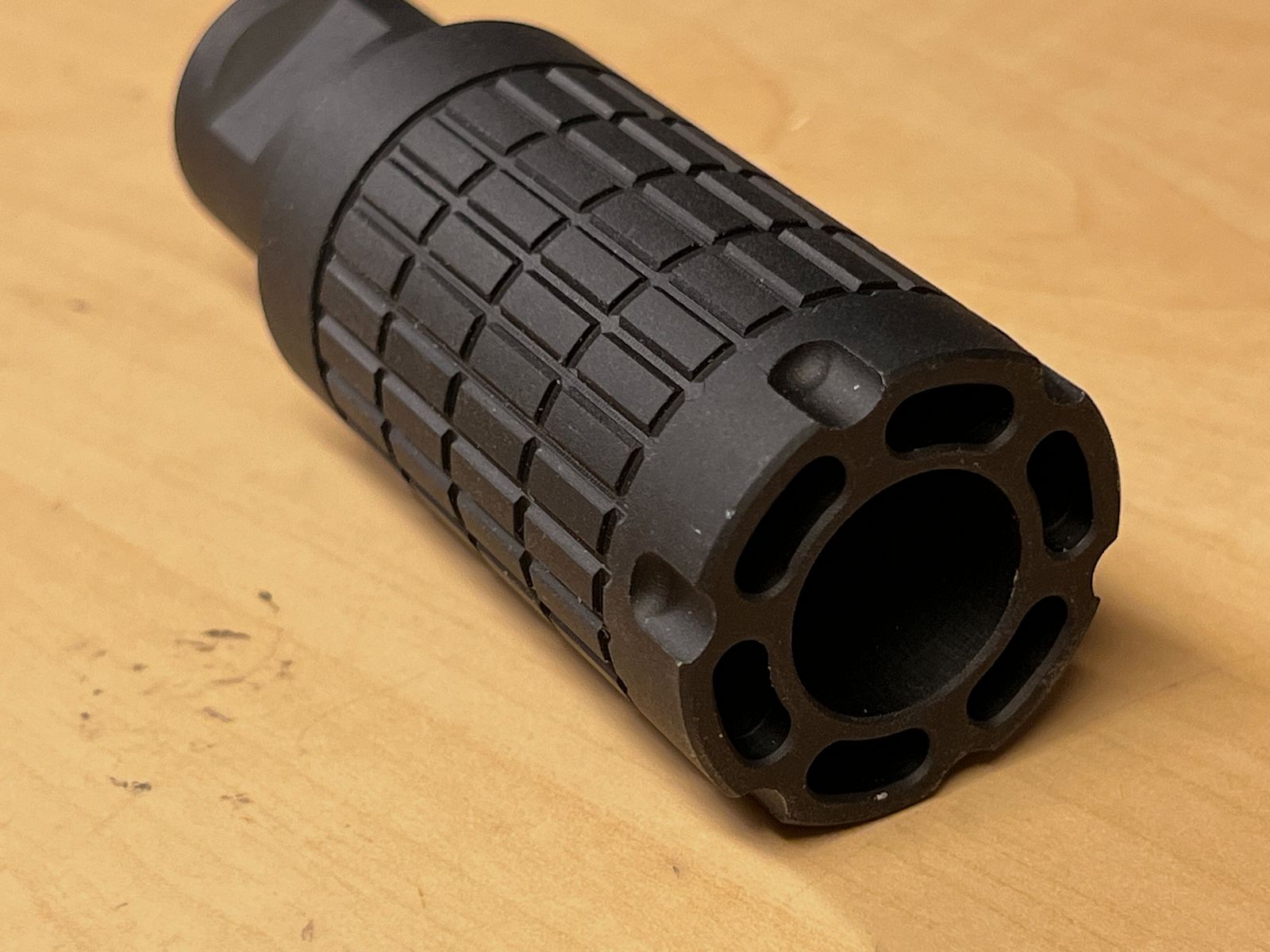 Freno di bocca per Airsoft con filettatura negativa M14 versione in metallo nera tipo 2